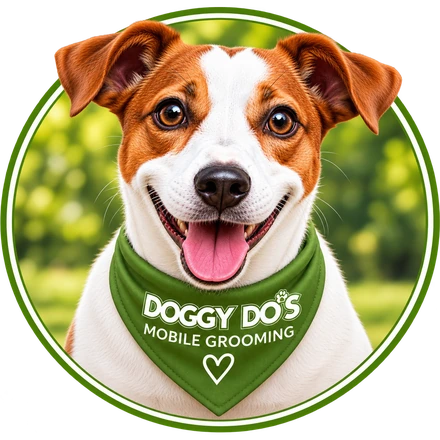 Doggy Do's hero circle - jack russell in branded bandana